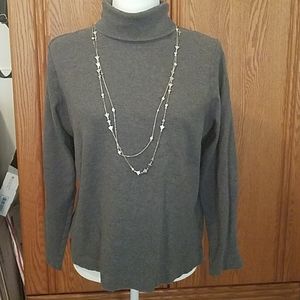 Lands End LP charcoal gray turtleneck